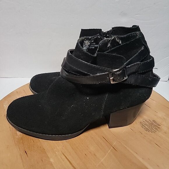 White Mountain Shoes Women's Suede Leather Boot Black Size 7M Booties - Picture 2 of 10